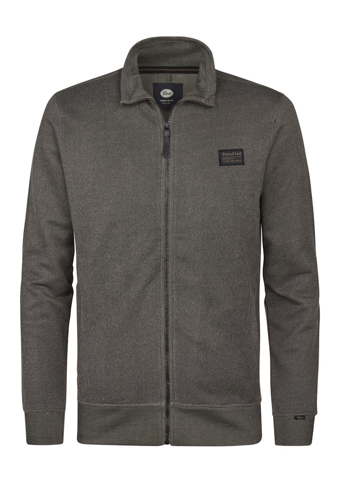 Men Sweater Collar Zip - Taupe