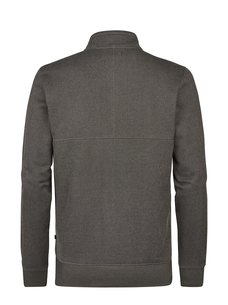 Men Sweater Collar Zip - Taupe