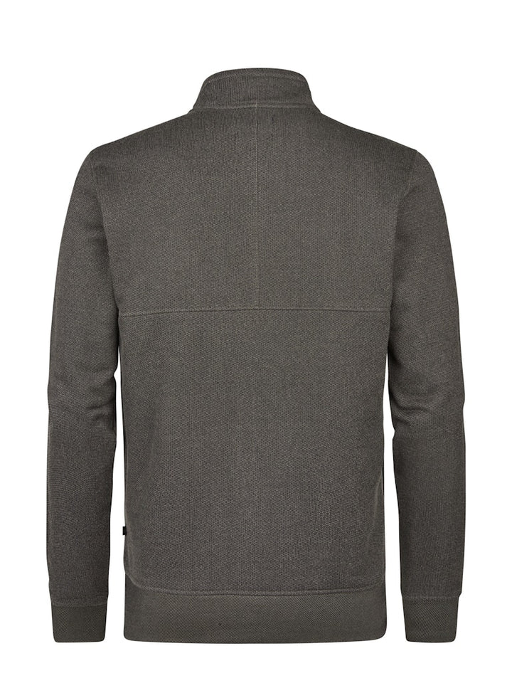 Men Sweater Collar Zip - Taupe