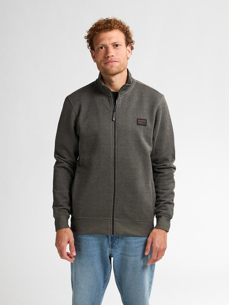 Men Sweater Collar Zip - Taupe