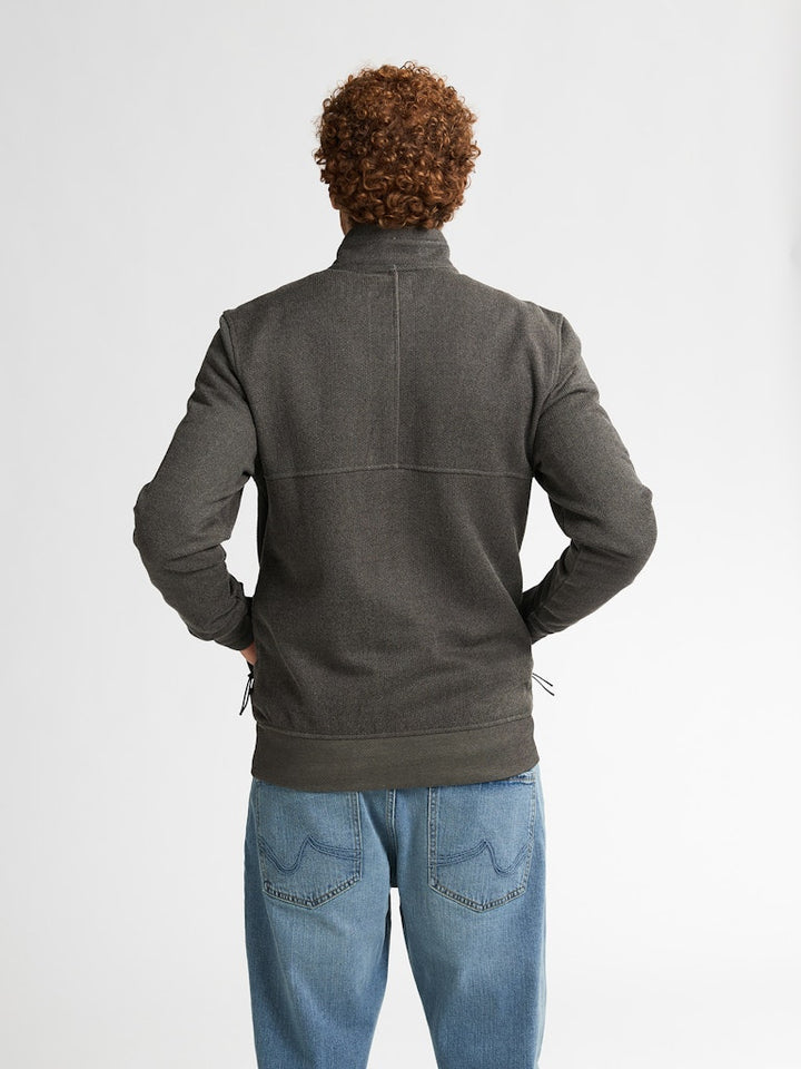 Men Sweater Collar Zip - Taupe