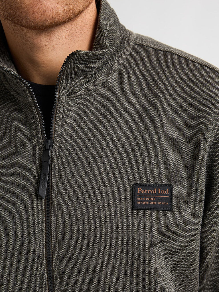 Men Sweater Collar Zip - Taupe