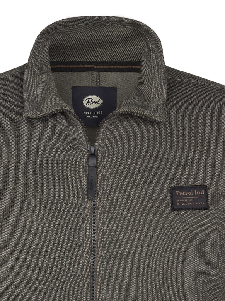 Men Sweater Collar Zip - Taupe