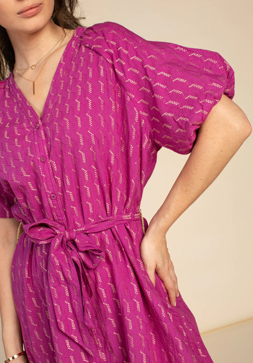 Aaiko ISMAY CO 520 jurk kort dames – paars dessin