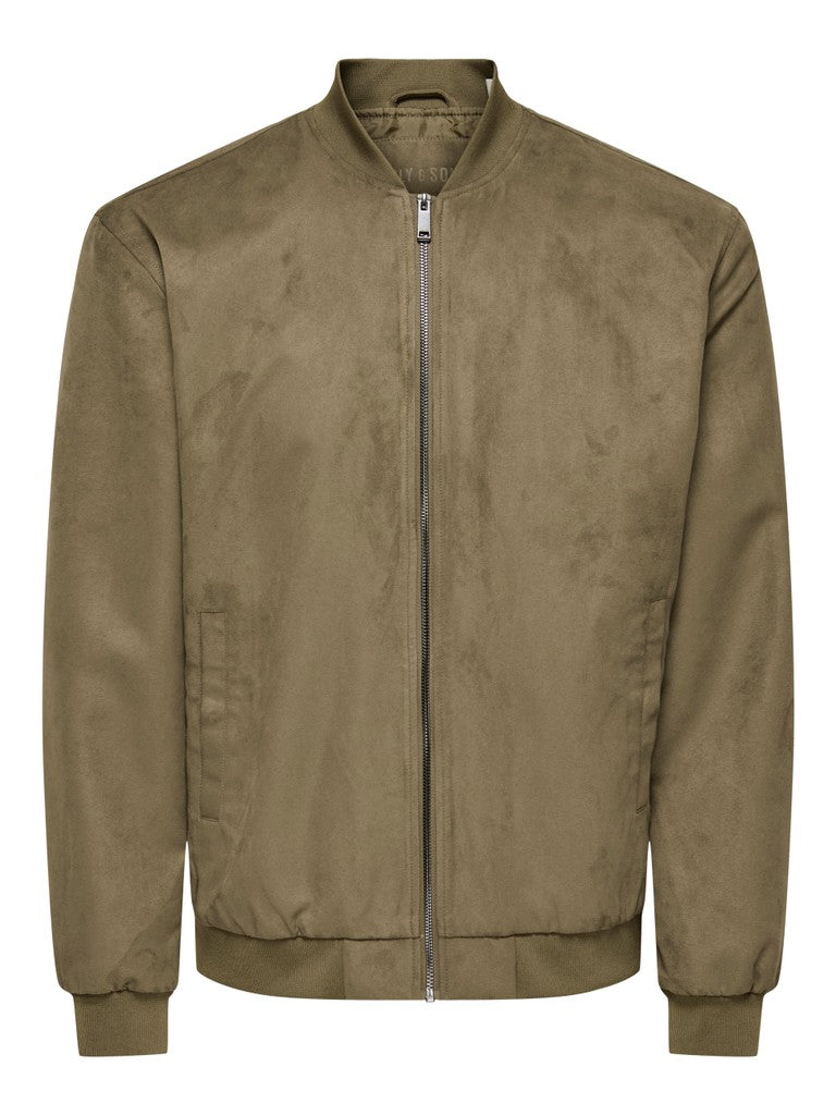 Onslucas Fake Suede Bomber Otw Noos - Bruin Dessin