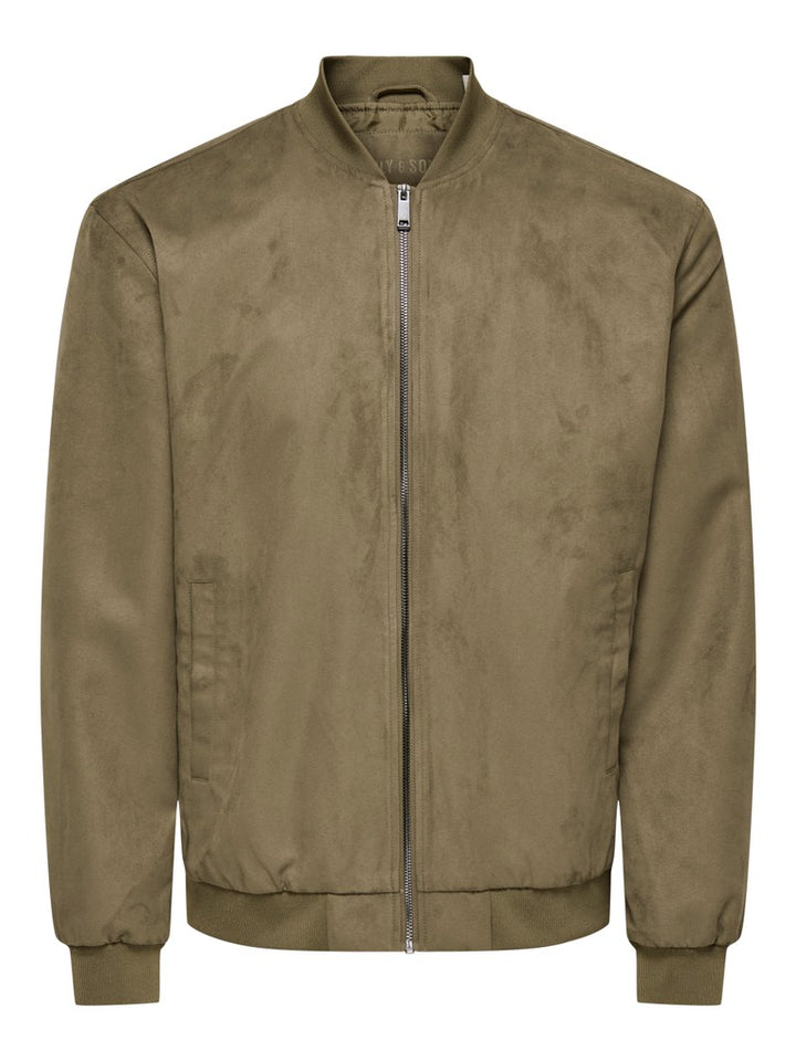 Onslucas Fake Suede Bomber Otw Noos - Bruin Dessin