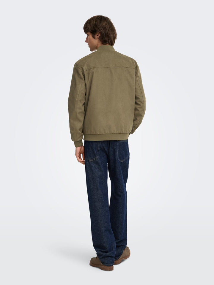 Onslucas Fake Suede Bomber Otw Noos - Bruin Dessin