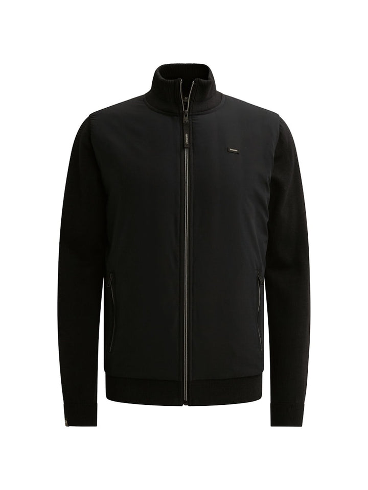 Zip Jacket Cotton Modal - Zwart