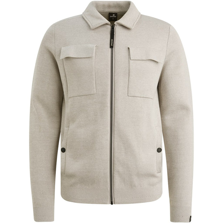 Zip Jacket Cotton Modal Mouline Bo - Lichtgrijs