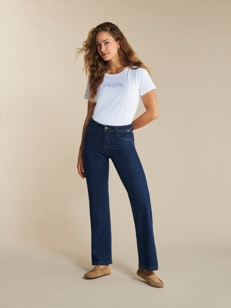 Red Button 4334 Colette jeans loose fit dames - Blue Denim - L31