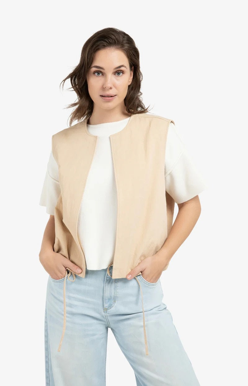 YAYA Women gilet zand – dames