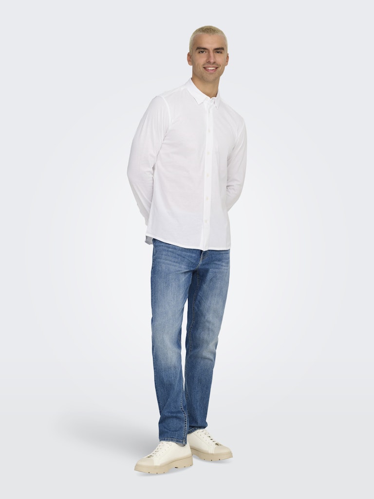 Onsrobin B/u Ls Stretch Shirt Noos Frml - Wit