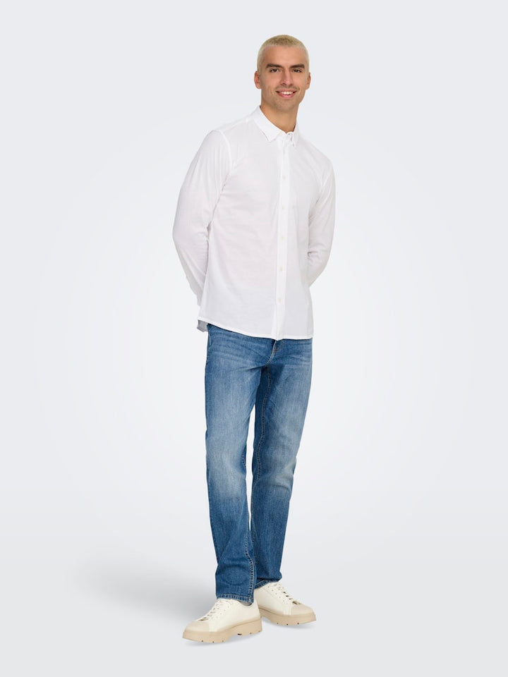 Onsrobin B/u Ls Stretch Shirt Noos Frml - Wit