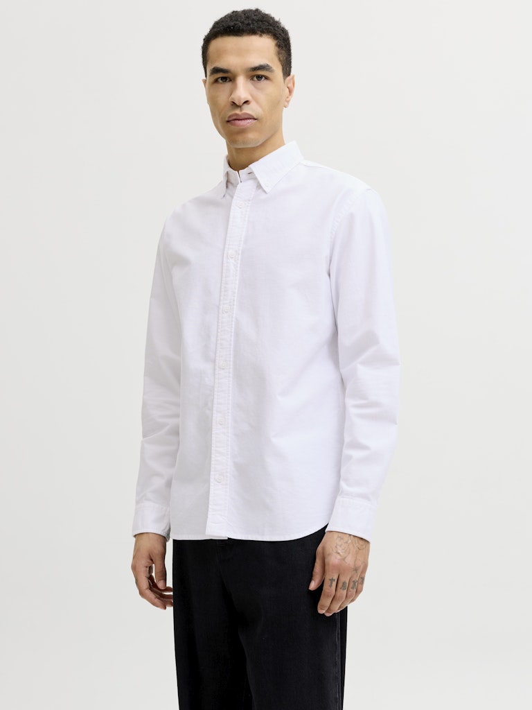 Jprbluharvey Oxford L/s Shirt Sn - Off-white