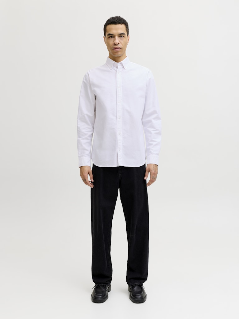 Jprbluharvey Oxford L/s Shirt Sn - Off-white