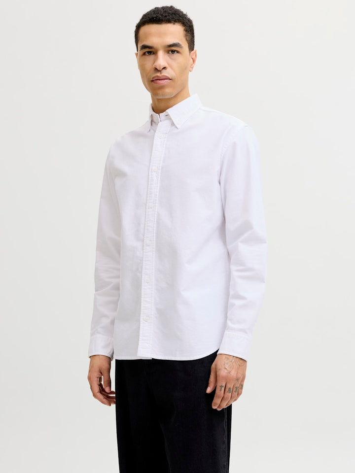 Jprbluharvey Oxford L/s Shirt Sn - Off-white