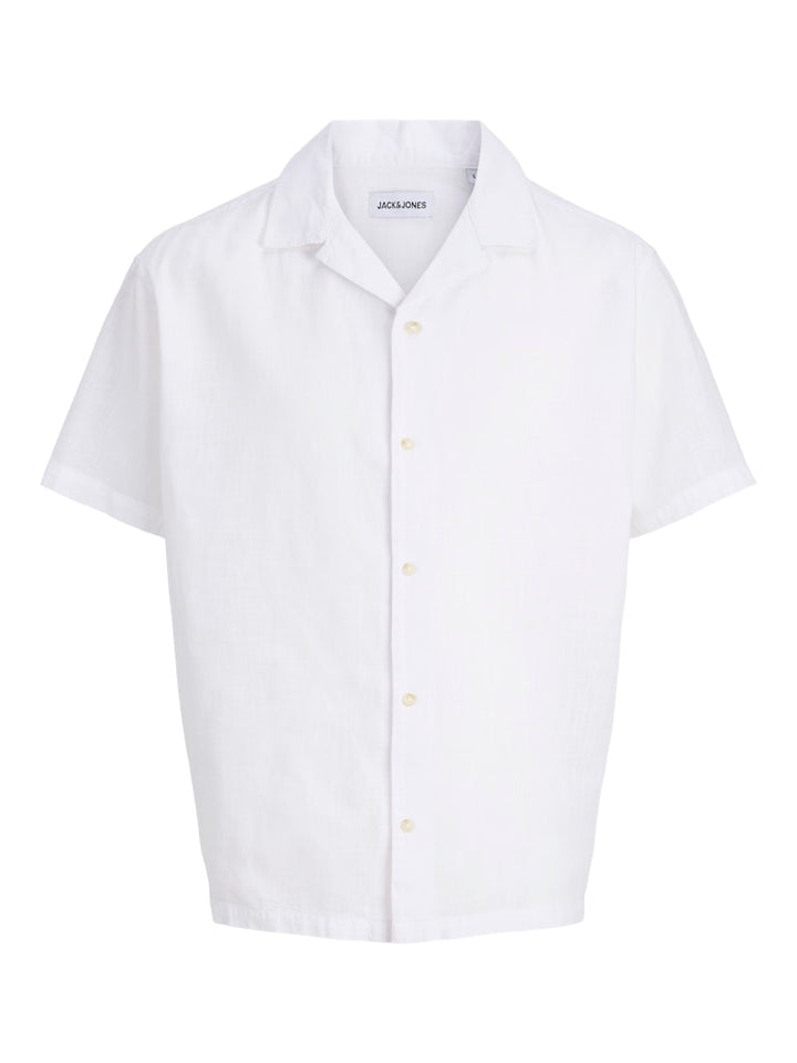 Jjesummer Linen Blend Resort Shirt Ss Sn - Off-white