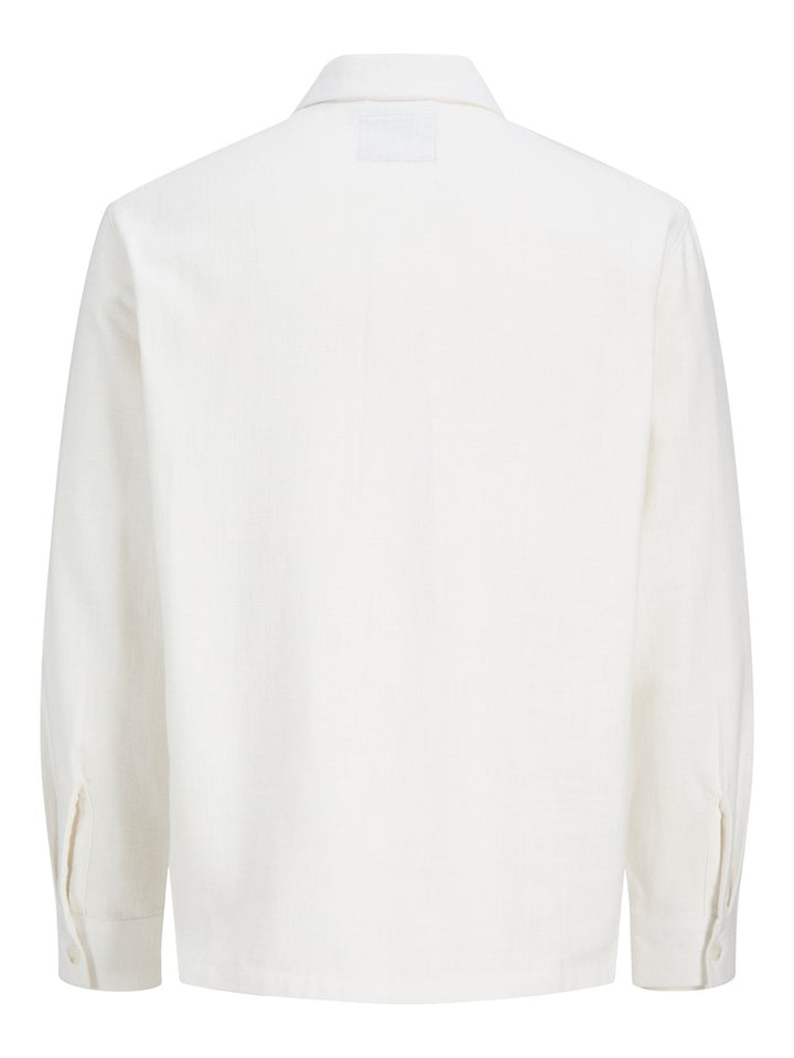 Jprblaregent Linen Blend Ls Overshirt - Off-white