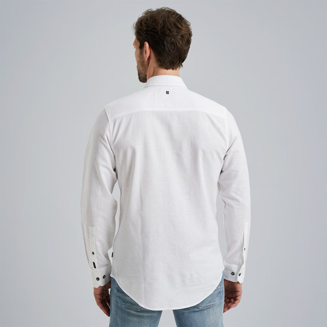 Long Sleeve Shirt Ctn/linen - Off-white