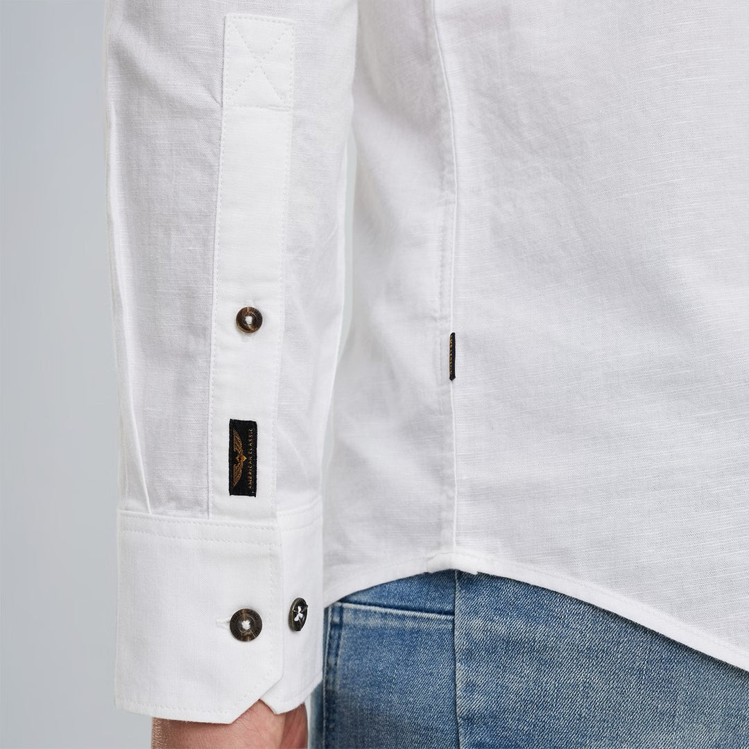 Long Sleeve Shirt Ctn/linen - Off-white