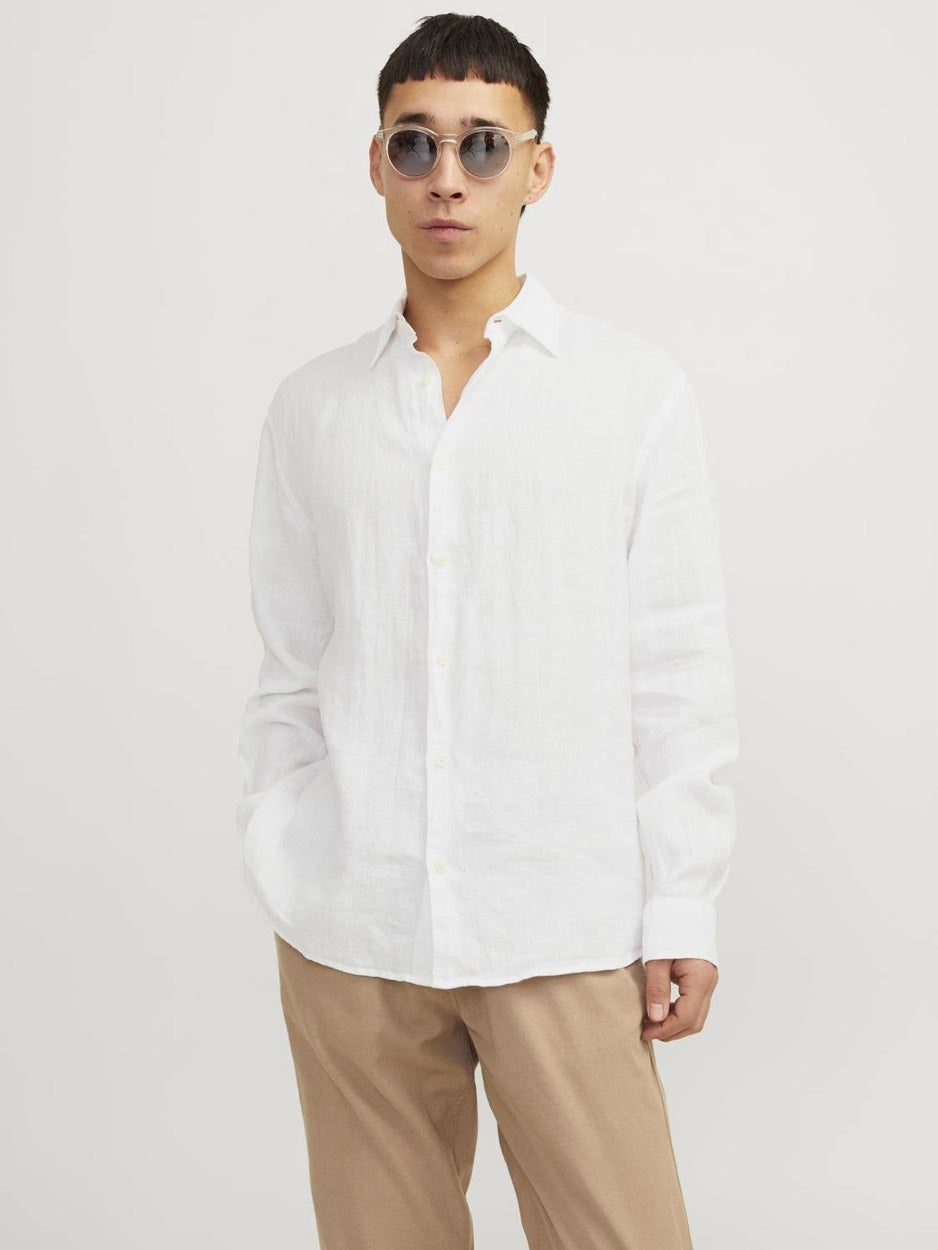 Jprcclawrence Linen Shirt L/s Sn - Off-white