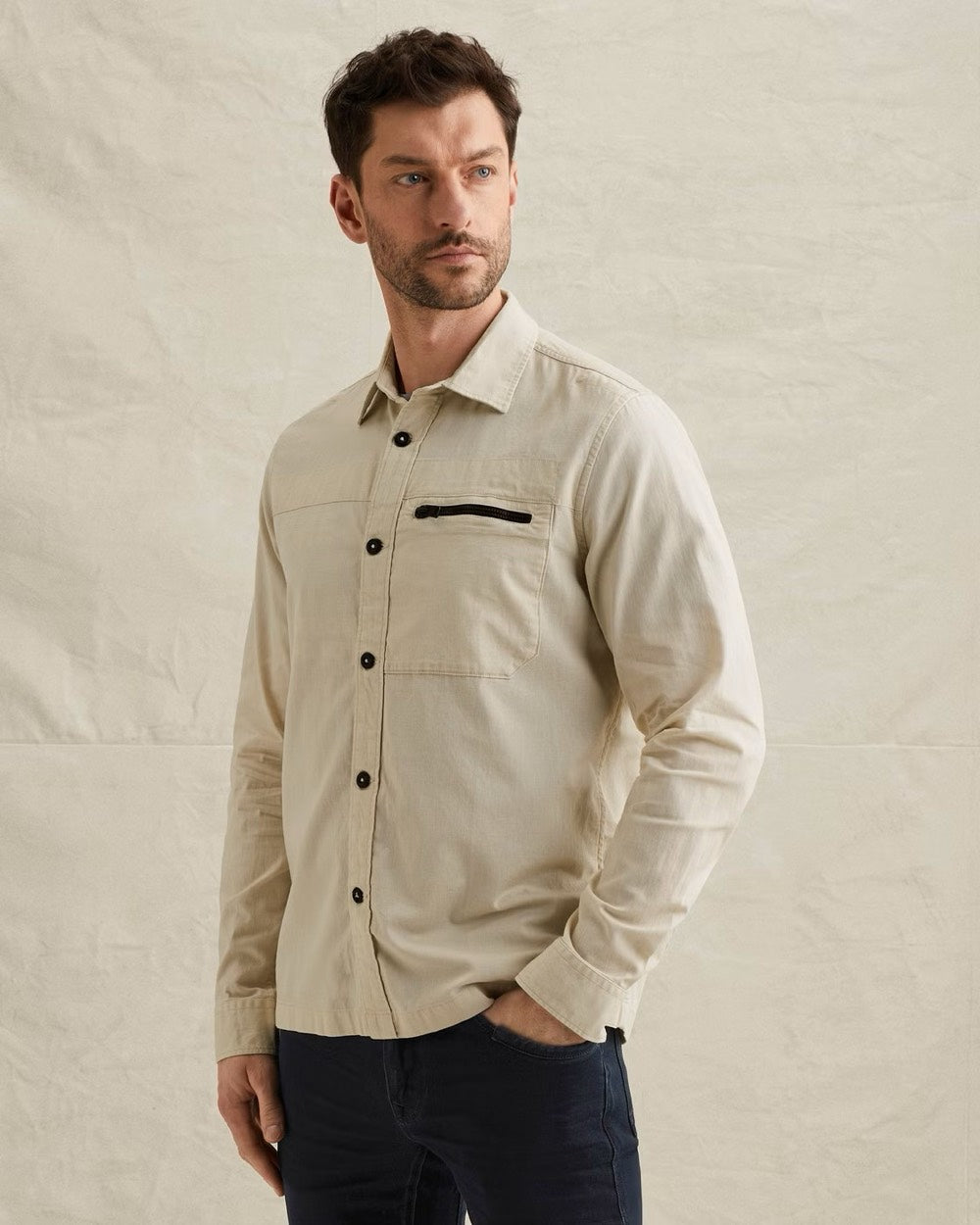 Long Sleeve Shirt Fine Dobby - Ecru