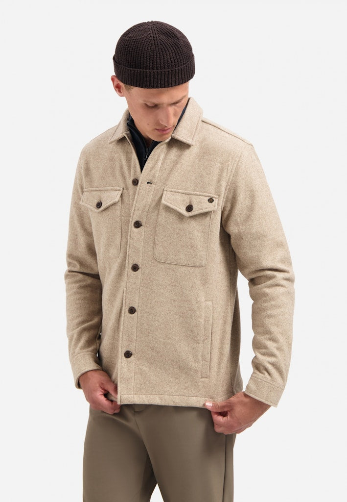Overshirt Button Closure Melange - Zand