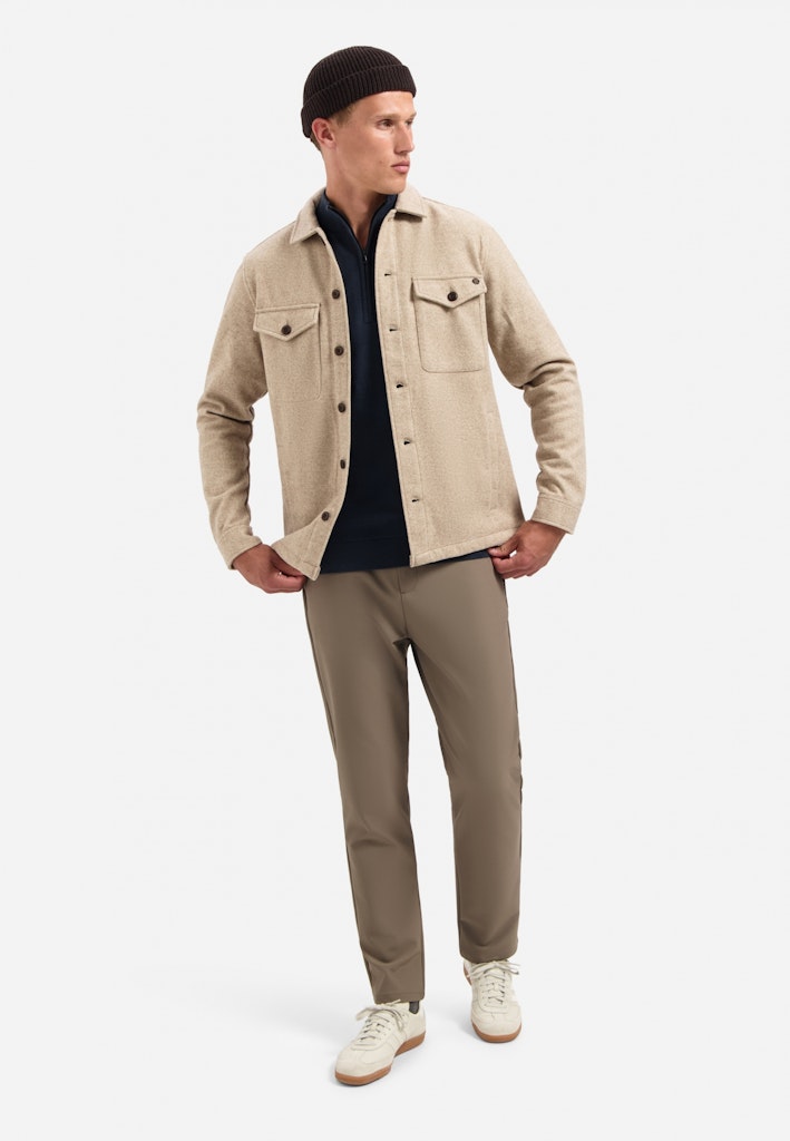 Overshirt Button Closure Melange - Zand