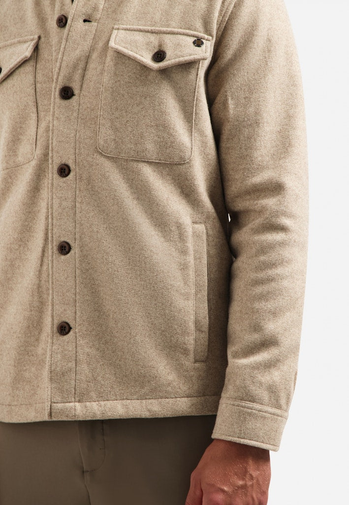 Overshirt Button Closure Melange - Zand