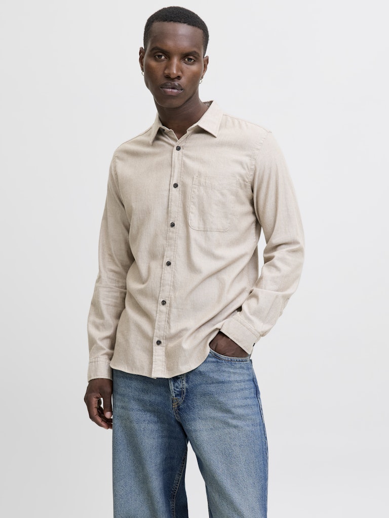 Jjeclassic Melange Shirt L/s Noos - Zand