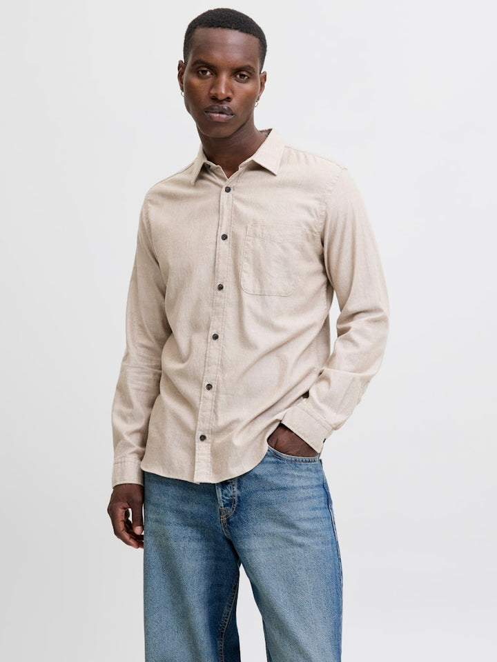 Jjeclassic Melange Shirt L/s Noos - Zand