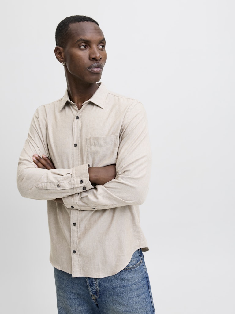 Jjeclassic Melange Shirt L/s Noos - Zand