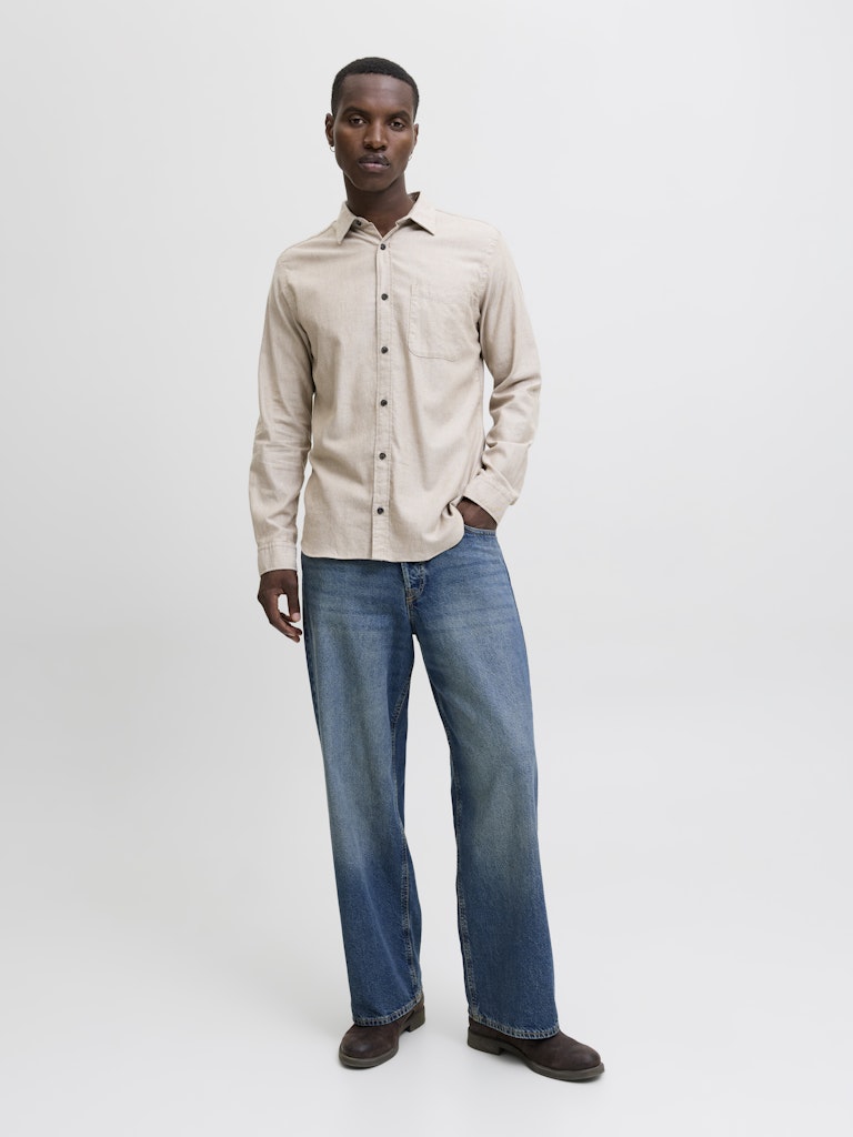Jjeclassic Melange Shirt L/s Noos - Zand