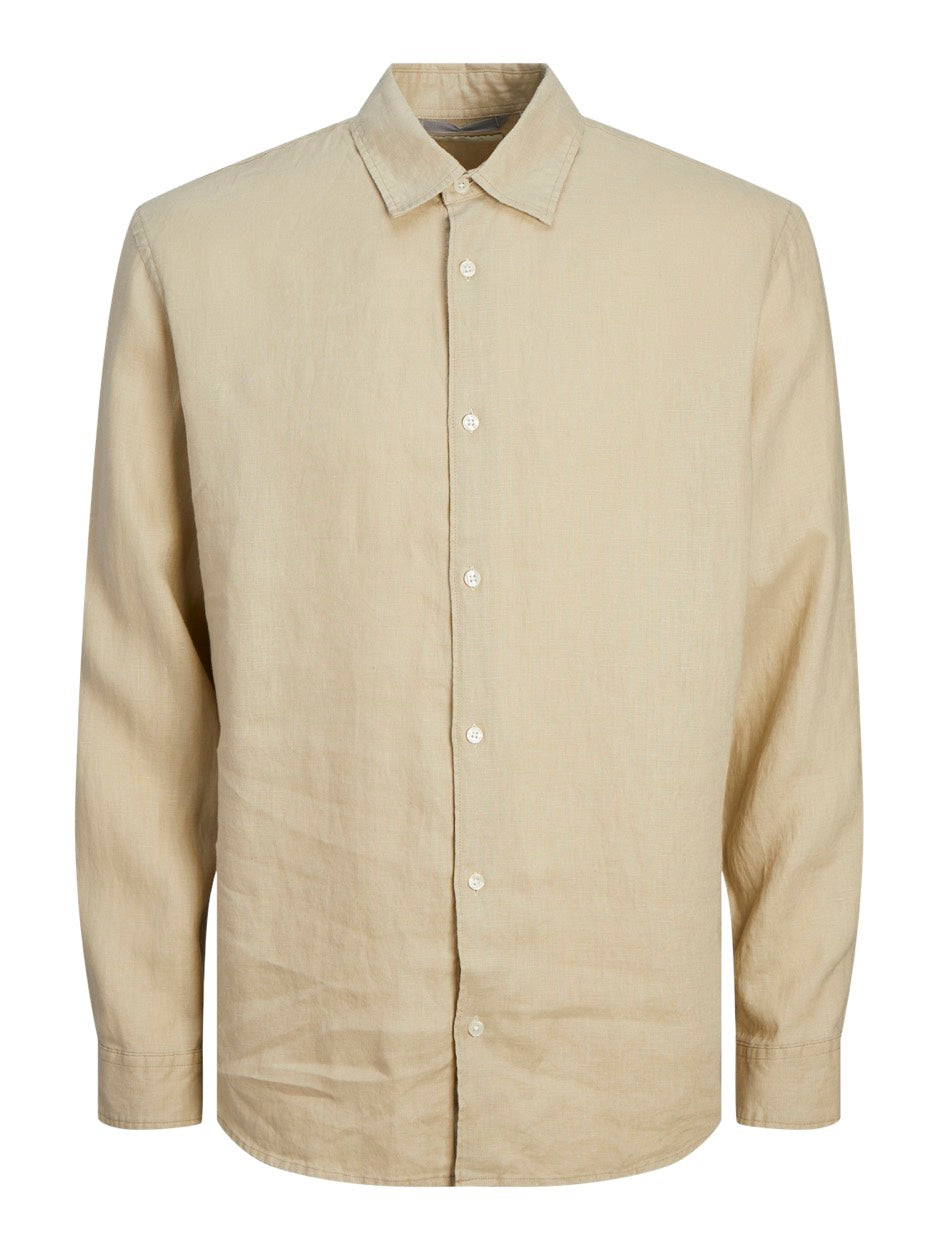 Jprcclawrence Linen Shirt L/s Sn - Zand