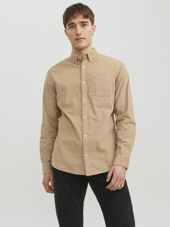 Jjeclassic Cord Shirt Ls Sn - Zand