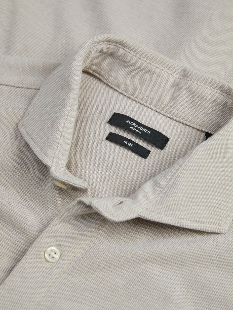 Jprblalance Pique L/s Shirt Smu - Beige