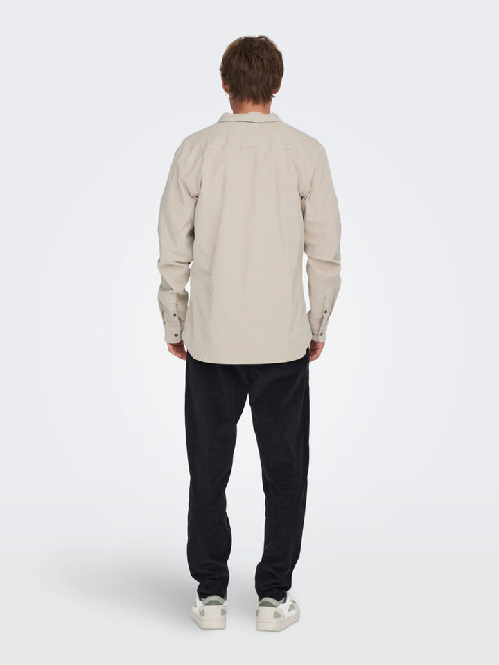 Onsmichael 18w Reg Cord Stretch Ls - Beige