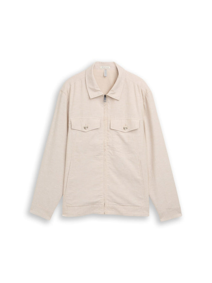 Cotton Linnen Shirt Jacket - Beige