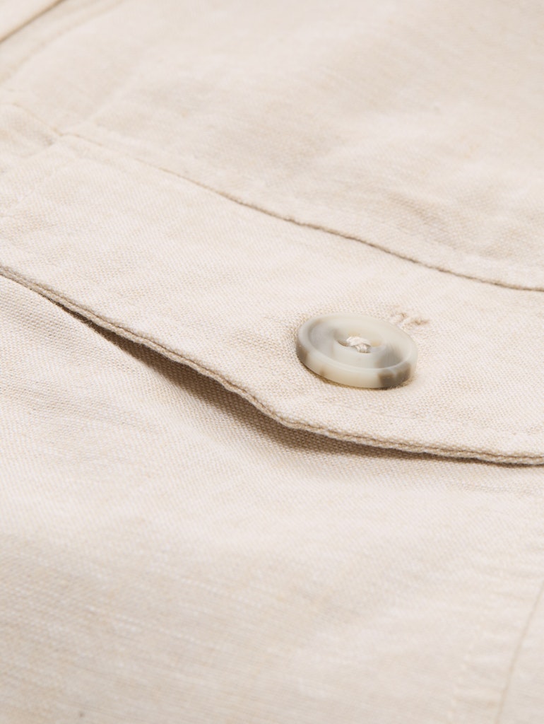 Cotton Linnen Shirt Jacket - Beige
