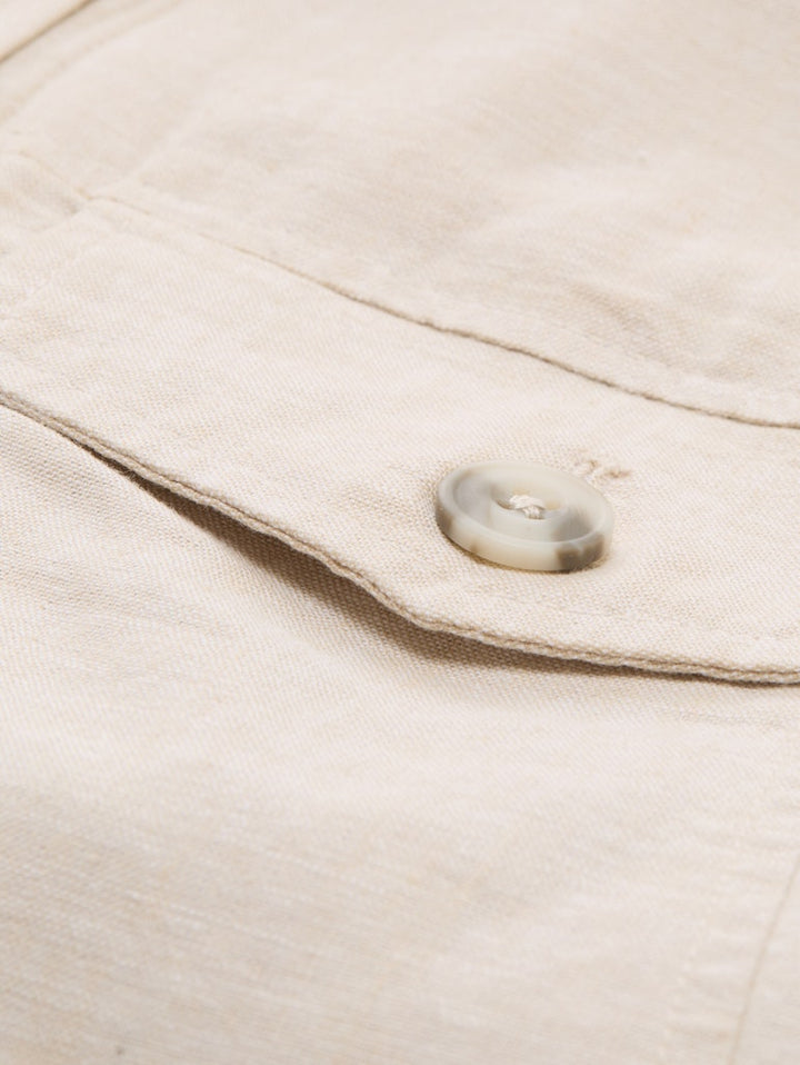 Cotton Linnen Shirt Jacket - Beige