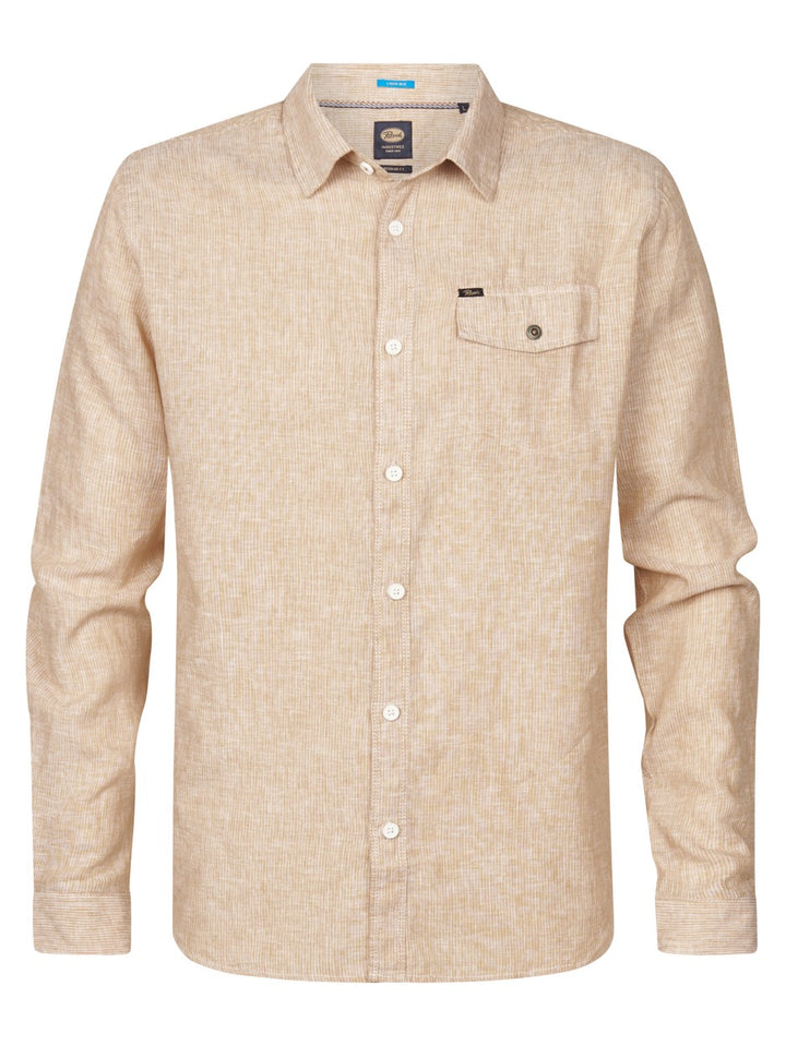 Men Shirt Long Sleeve Uni - Zand Dessin