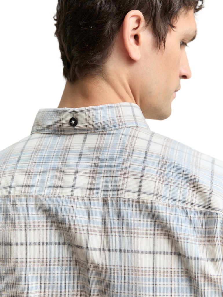 Coruduroy Check Shirt - Ecru Dessin