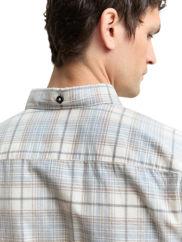Coruduroy Check Shirt - Ecru Dessin