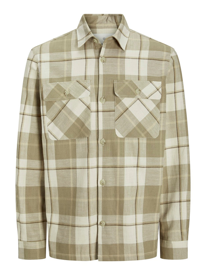 Jprccraymond Spring Check Overshirt - Ecru Dessin