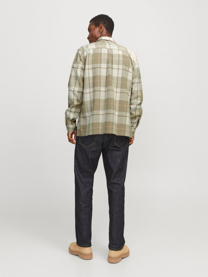 Jprccraymond Spring Check Overshirt - Ecru Dessin