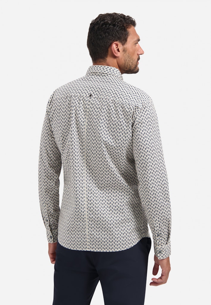 Shirt Stretch Allover Printed - Ecru Dessin