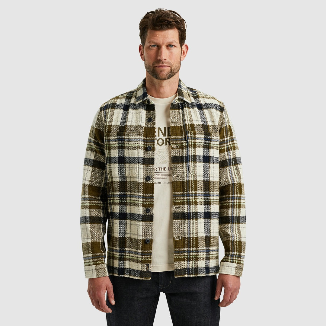 Long Sleeve Shirt Dobby Mattweave - Ecru Dessin