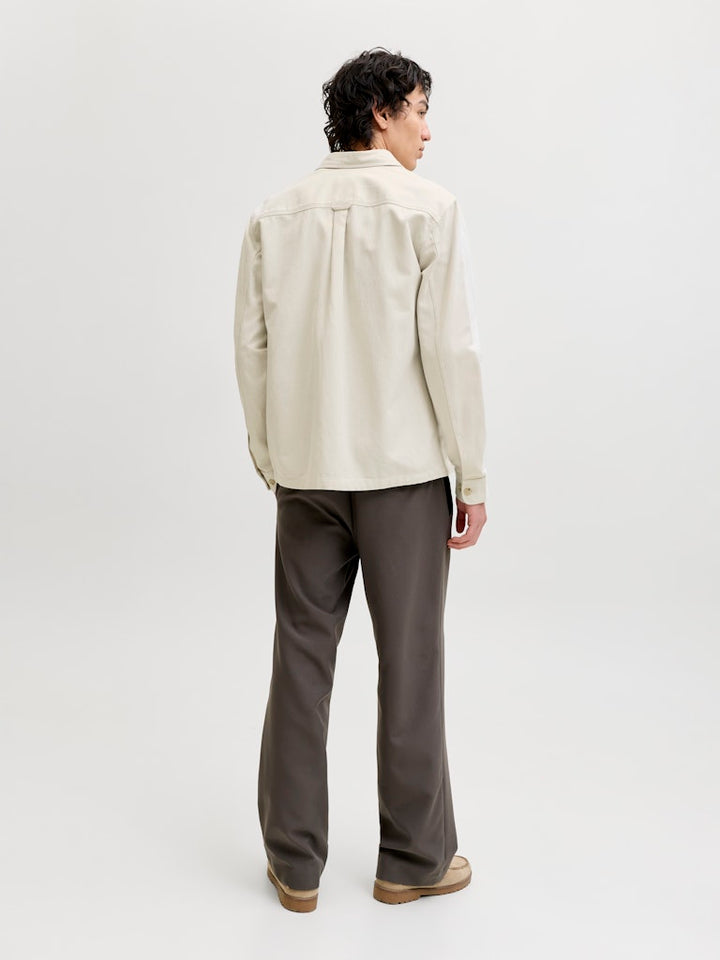 Jprblurayle Linen Bl. Solid Ls Shirt Sn - Ecru Dessin