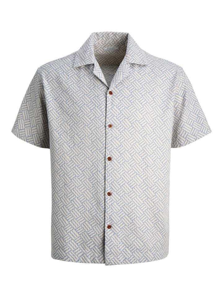 Jprbluwinson Print Dobby S/s Shirt Ln - Ecru Dessin