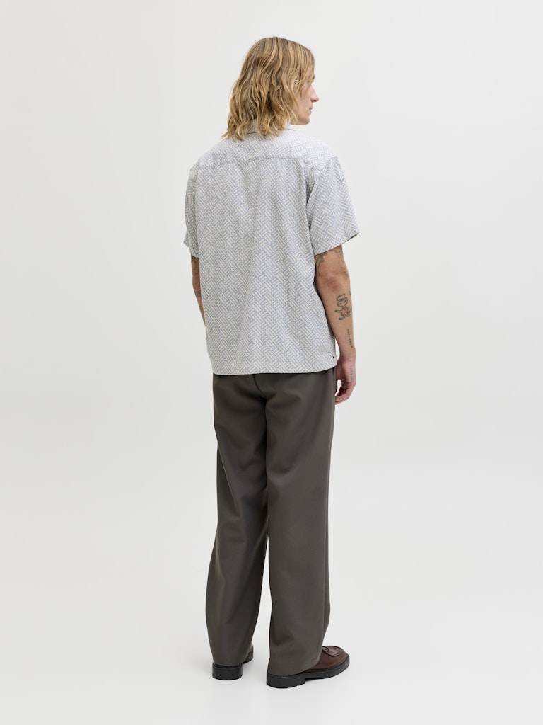 Jprbluwinson Print Dobby S/s Shirt Ln - Ecru Dessin